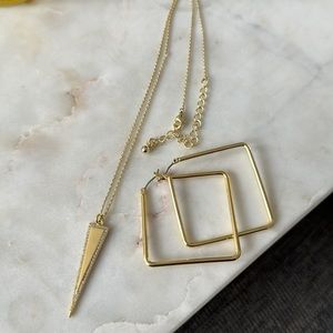 Uncommon James Whiskey Necklace AND geometric earrings